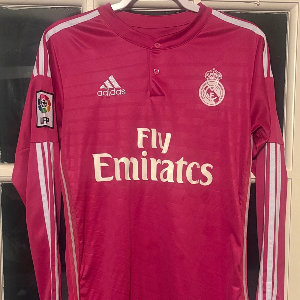 Women’s Adidas Real Madrid Pink Long Sleeve Ronaldo Jersey